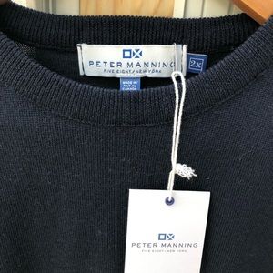 Navy Merino Wool Sweater - Peter Manning